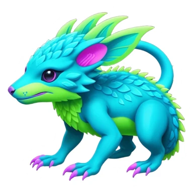 Tropical futuristic lush neon Fionbri-Vernid-creature (full body) sticker