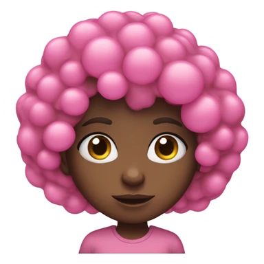 Black girl with curly hair Blowing a gum bubble with eyes crossed sticker