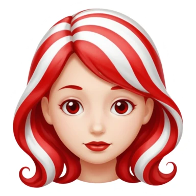 girl with hair made out of peppermint sticker