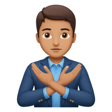 decision gesture Man crosshands sticker