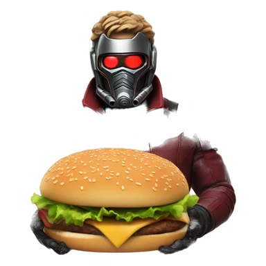 Starlord with burger sticker