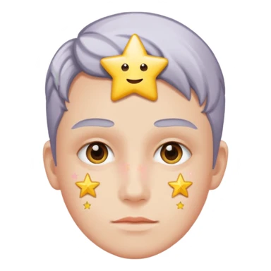 person with star stickers on their faces sticker