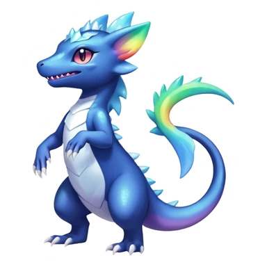 Rainbow crystalic Shiny pastel Salandit-Meowstic-Noibat-Fakémon-hybrid-creature (full body)  sticker