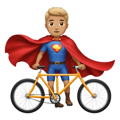 Man with a cape on a bike sticker