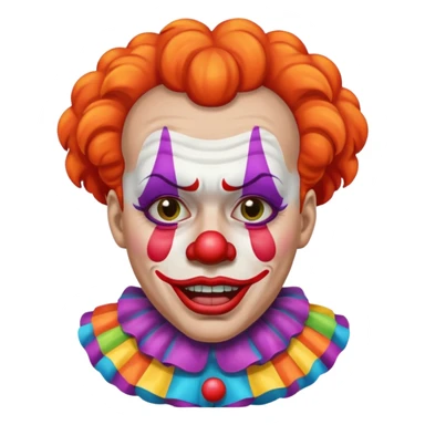 clowns with crying 😢 face without tears along with some body sticker