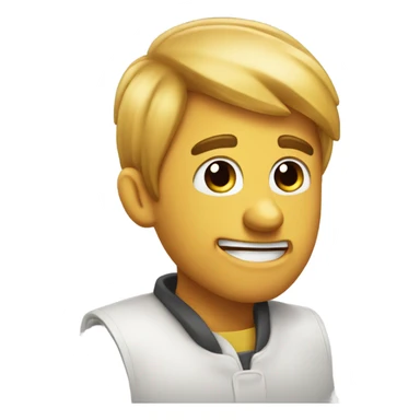 😀 with a hand by its ear like it's trying to hear something sticker