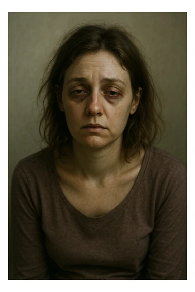 donna con stanchezza cronica distrutta e stanca sticker