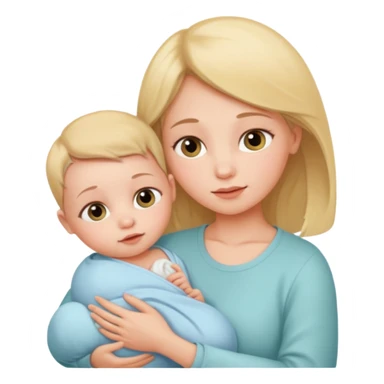 newborn baby with mother sticker