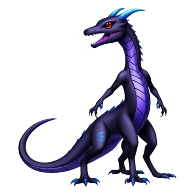 Shiny gothic Salazzle-Salandit-Umbreon-Fakémon-hybrid-creature (full body) 4 legs sticker