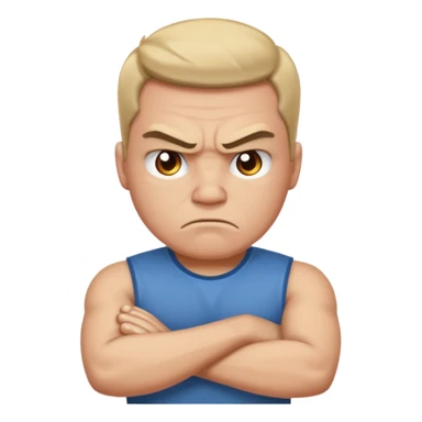 angry face with arms crossed sticker