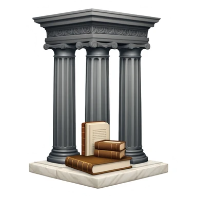 An icon featuring a sculpture, and a book, symbolizing the study of culture and art. The design includes a classical column and a canvas, representing art history and cultural exploration. Transparent background highlights the connection between creativity and history. sticker