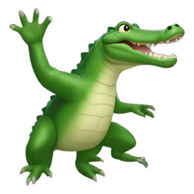 Alligator cœur avec les mains sticker