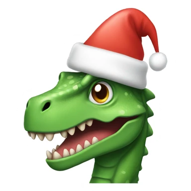 Dinosaur with Christmas hat sticker