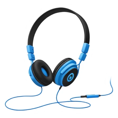 Black and blue and white headphones as seen from a side view profile sticker
