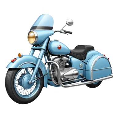 light blue sidecar motorcycle sticker