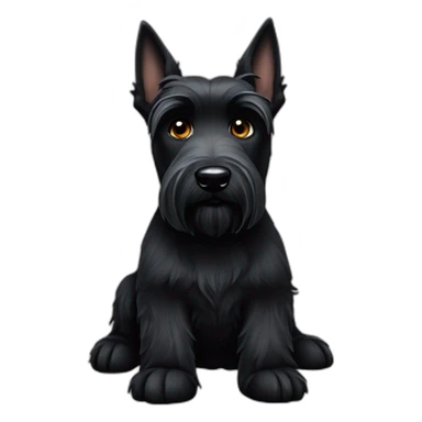 Scottish terrier black eye black dog sticker