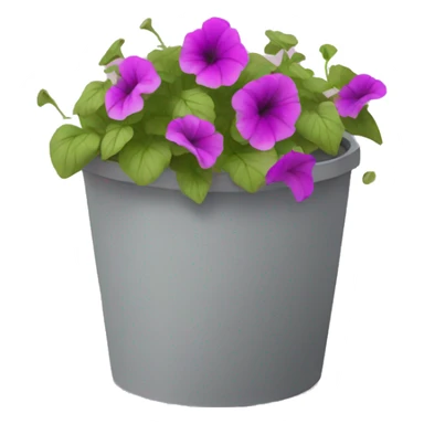 a pot of petunias falling to the ground sticker