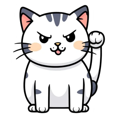 Cat middle finger sticker