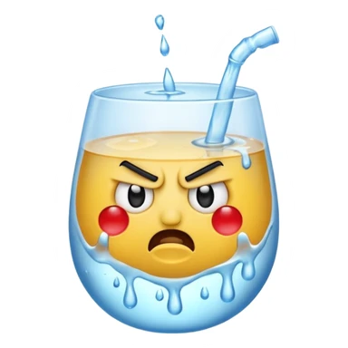angry emoji with ice water sticker