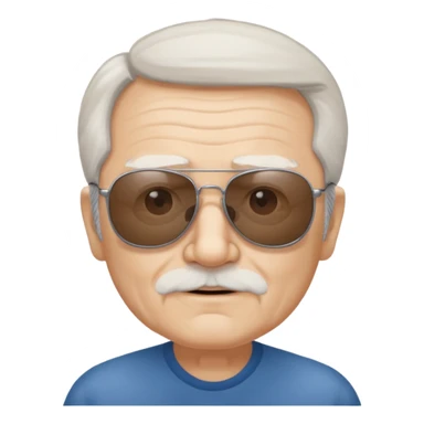 old man white neutral face with sunglasses sticker