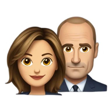 Mariska Hargitay as detective Olivia benson and Christopher Meloni as detective Elliot stabler sticker