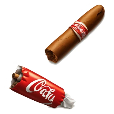 vanilla coca-cola next to a cigar sticker
