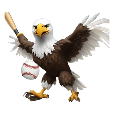 Bald eagle hitting home run sticker