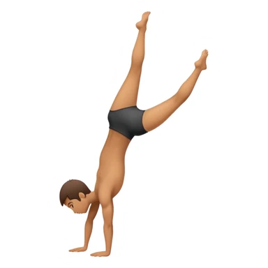 Hand stand with one left bent  sticker