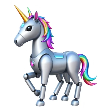 Robot laser unicorn sticker