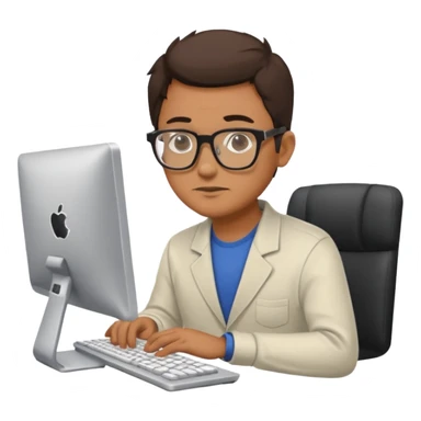 animated a man working in pc programing sticker
