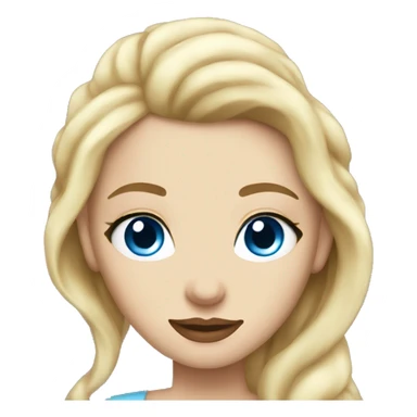 Blonde blue eyes princess big lips sticker