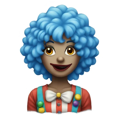 Blue haired clown girl sticker