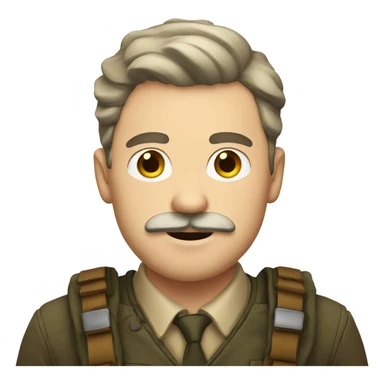 White man, Hunter, with mustache sticker