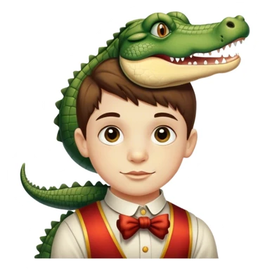 Vintage circus alligator boy sticker