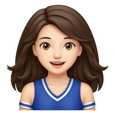 happy long haired brunette girl hazel eyes cheerleader cheering sticker