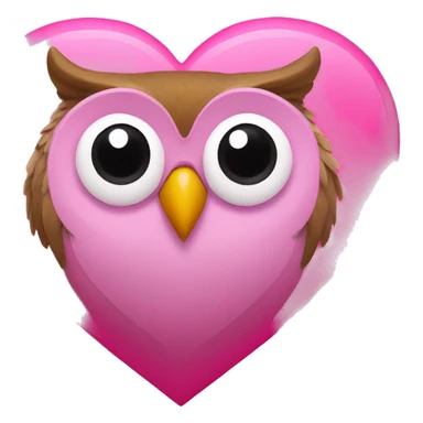 owl inside a pink heart sticker