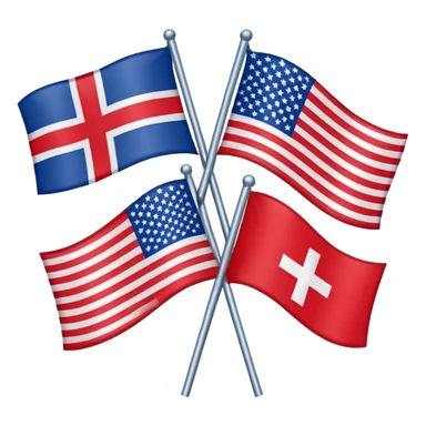 flag design combining elements of the Georgian flag and the United States flag sticker