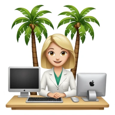 nutricionist with one computer palm tree  sticker