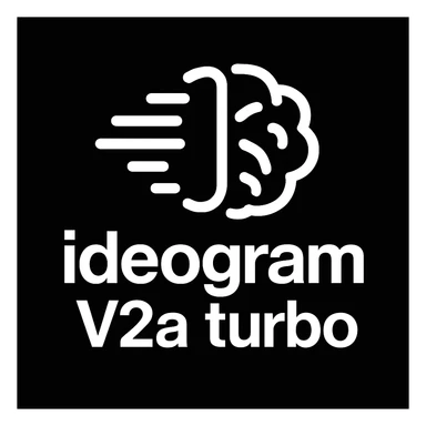 recreate this logo with text of "ideogram V2a turbo", MAKE IT FIT IN SQAURE  sticker