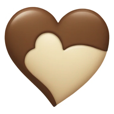 heart emoji, brown and cream  sticker