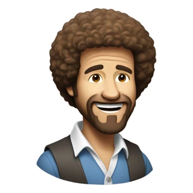 bob ross holding a cat whit p diddys face on it sticker