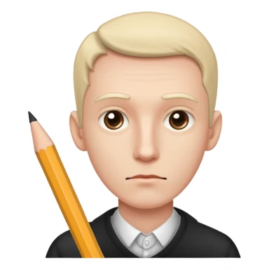 pencil next to a thin man sticker