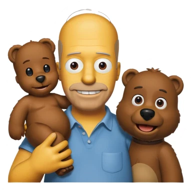 homer simpson with a bear sticker