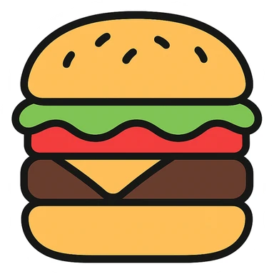 colored burger icon sticker