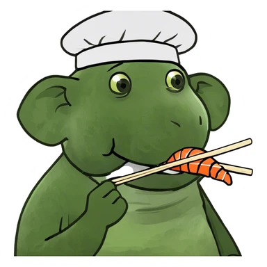 elephant eating sushi sticker