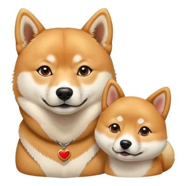 Korean Jindo with a shiba inu in love sticker