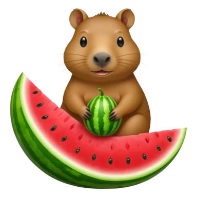 capybara sitting inside a watermelon sticker