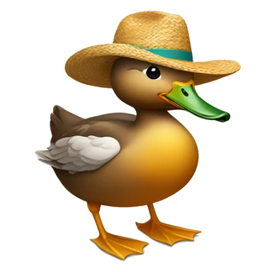 Duck with straw hat sticker
