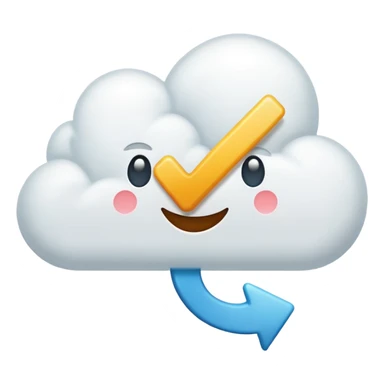 speech cloud with check mark sticker