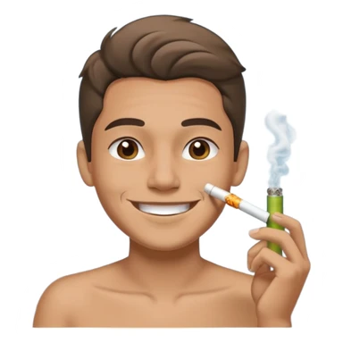 Zyn can character, smiling, exhaling smoke from a joint sticker